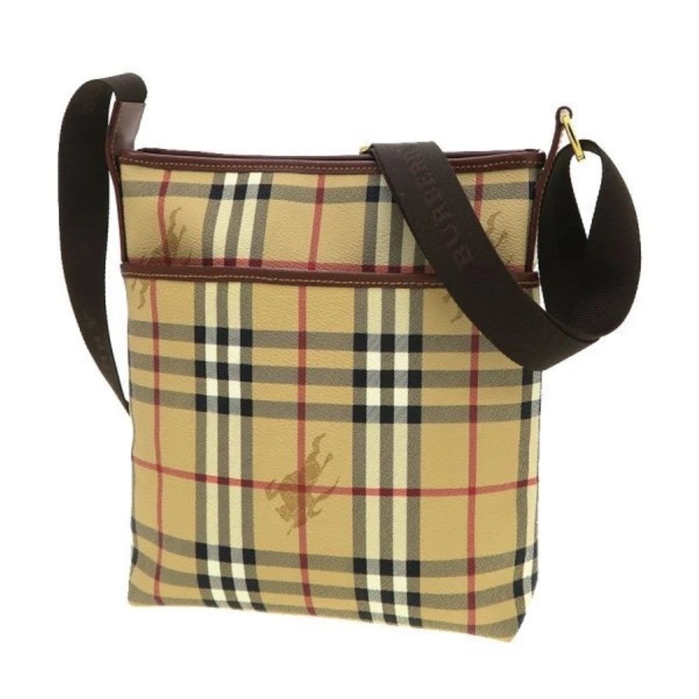 Burberry Tan and Brown Check Shoulder Bag Unisex - Picture 1 of 10